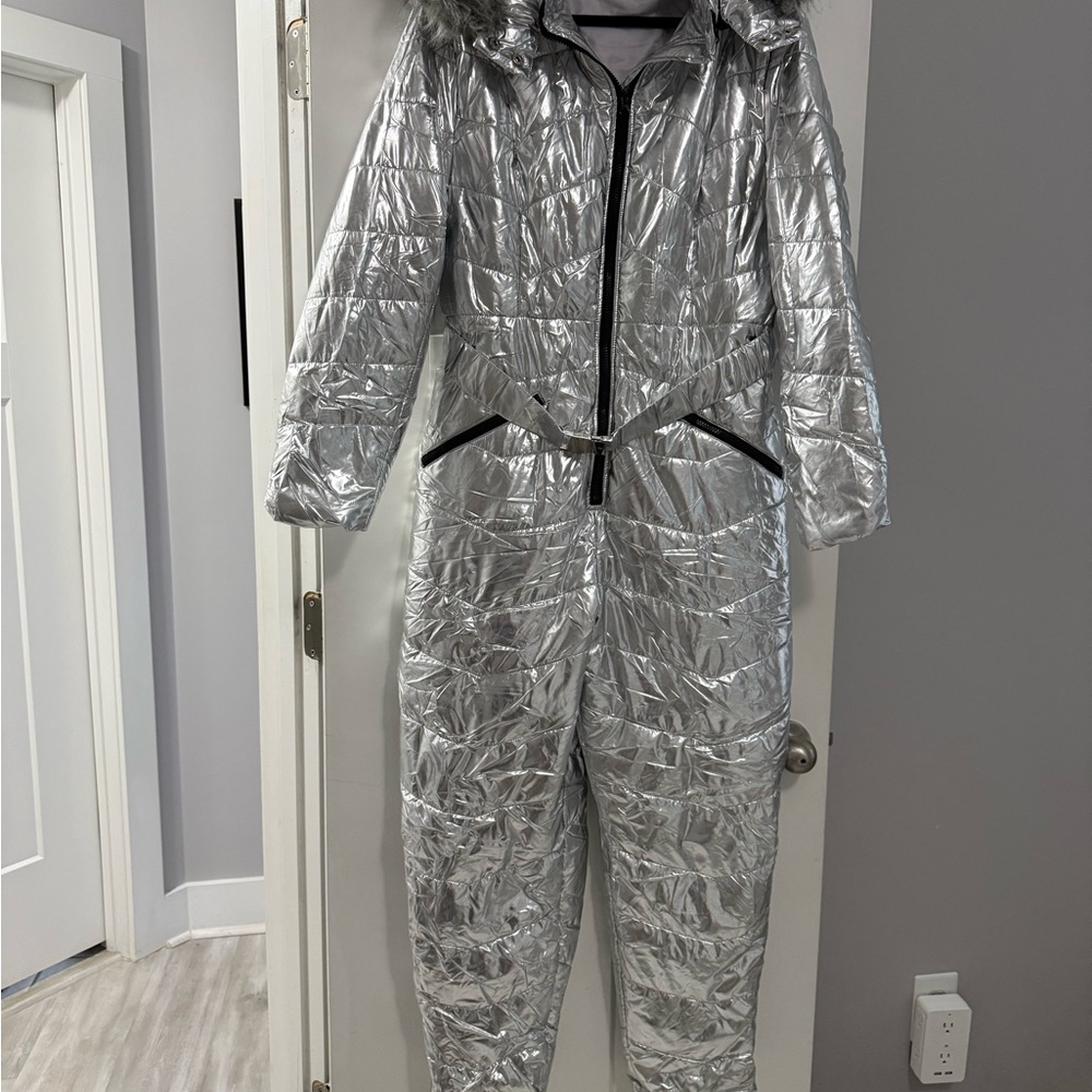Women's Metallic Silver Ski Jacket